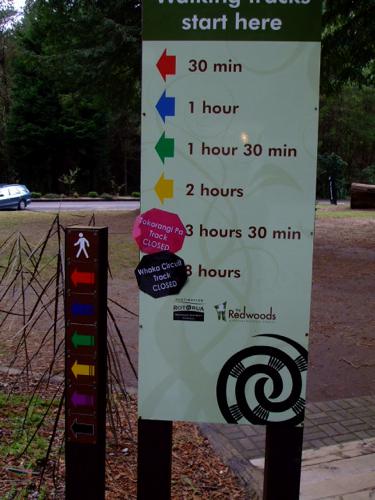 Rotorua Redwoods - Colour Coding for the tracks