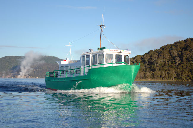 Cruise on Lake Rotomahana past the steaming cliffs - © Waimangu Volcanic Valley Img.